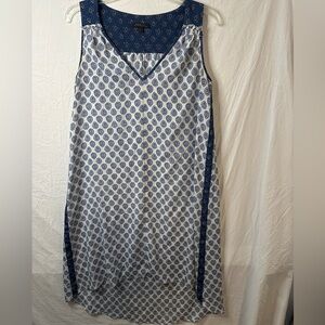 Rachel Zoe Sleeveless Mini Dress Small Blue White Paisley Shift